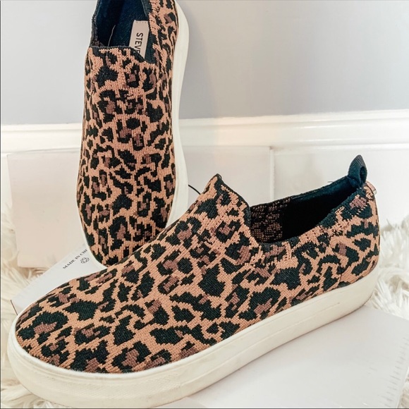 steve madden cheetah slip on shoes